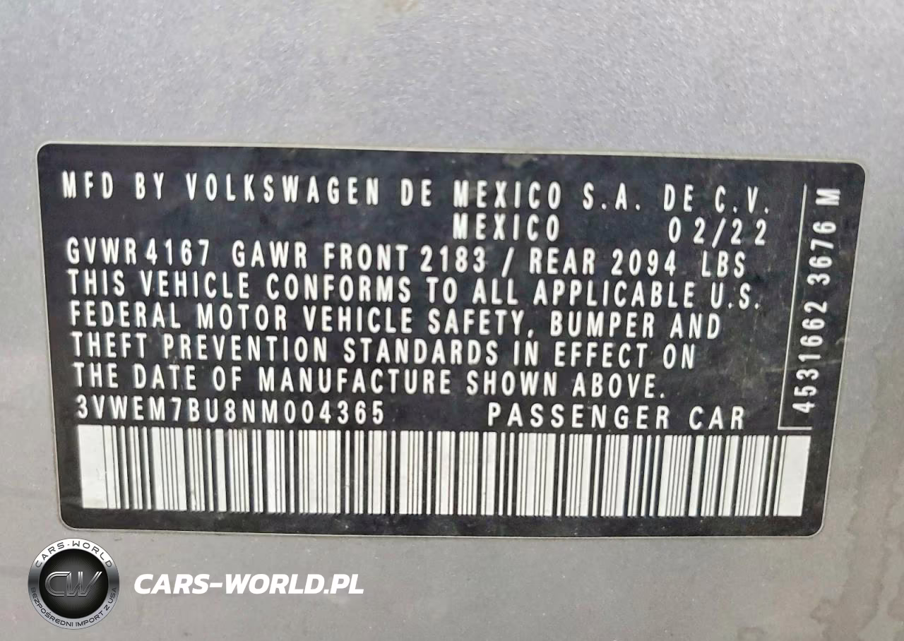 2022 Volkswagen Jetta Se VIN:3VWEM7BU8NM004365 - 12