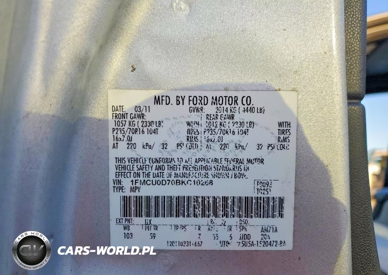 2011 Ford Escape Xlt VIN:1FMCU0D70BKC10268 - 13
