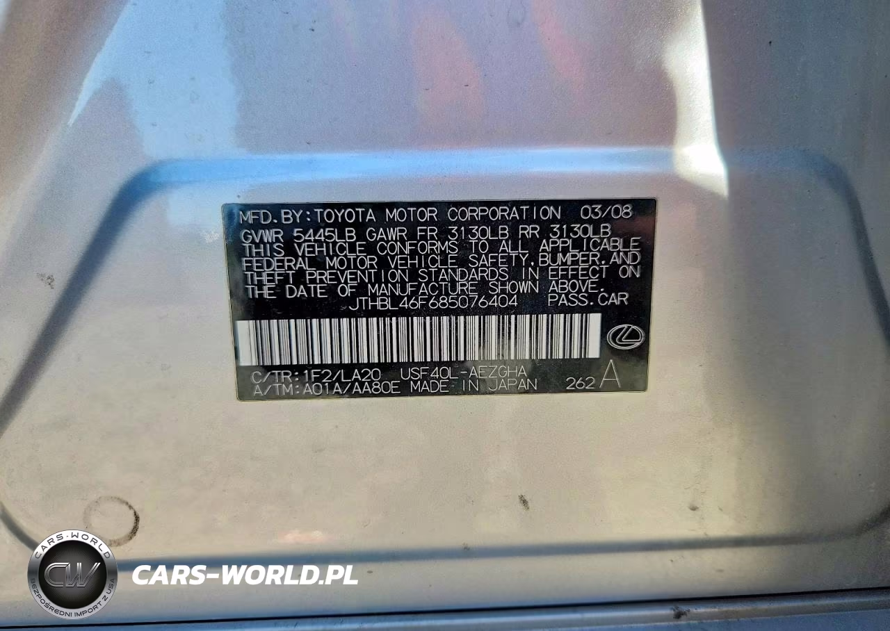 2008 Lexus Ls 460 VIN:JTHBL46F685076404 - 12