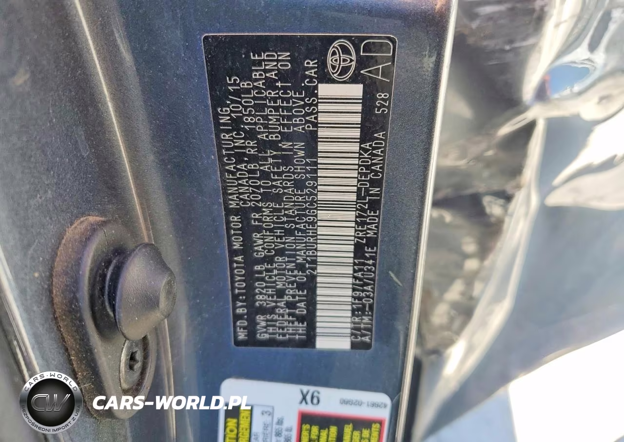 2016 Toyota Corolla L VIN:2T1BURHE9GC529111 - 12