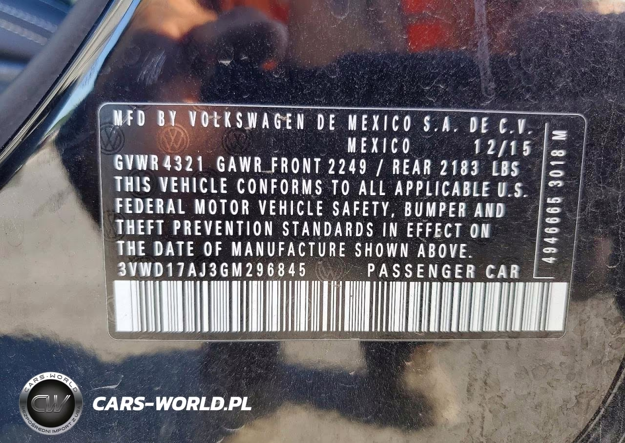 2016 Volkswagen Jetta Sport VIN:3VWD17AJ3GM296845 - 13
