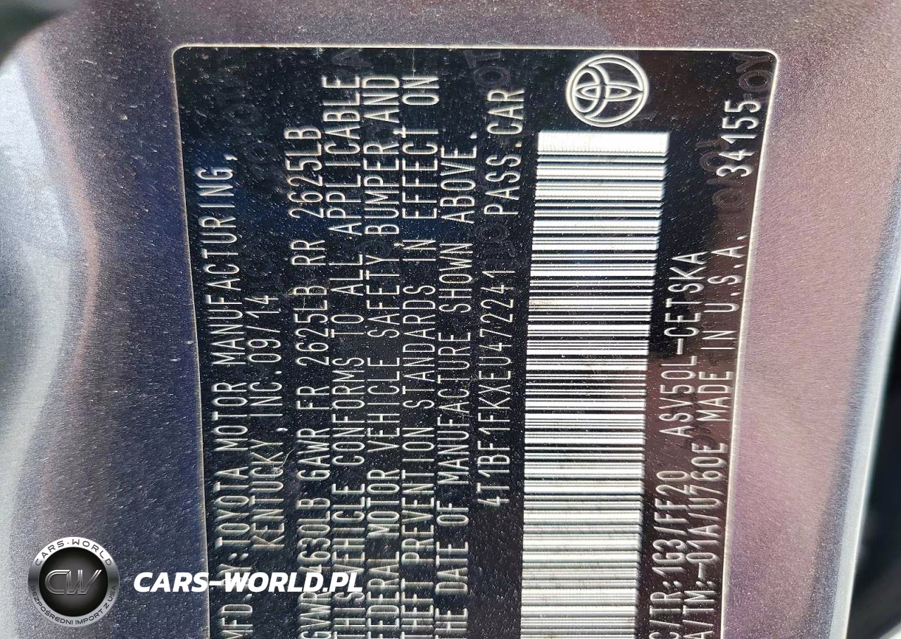 2014 Toyota Camry Se VIN:4T1BF1FKXEU472241 - 12