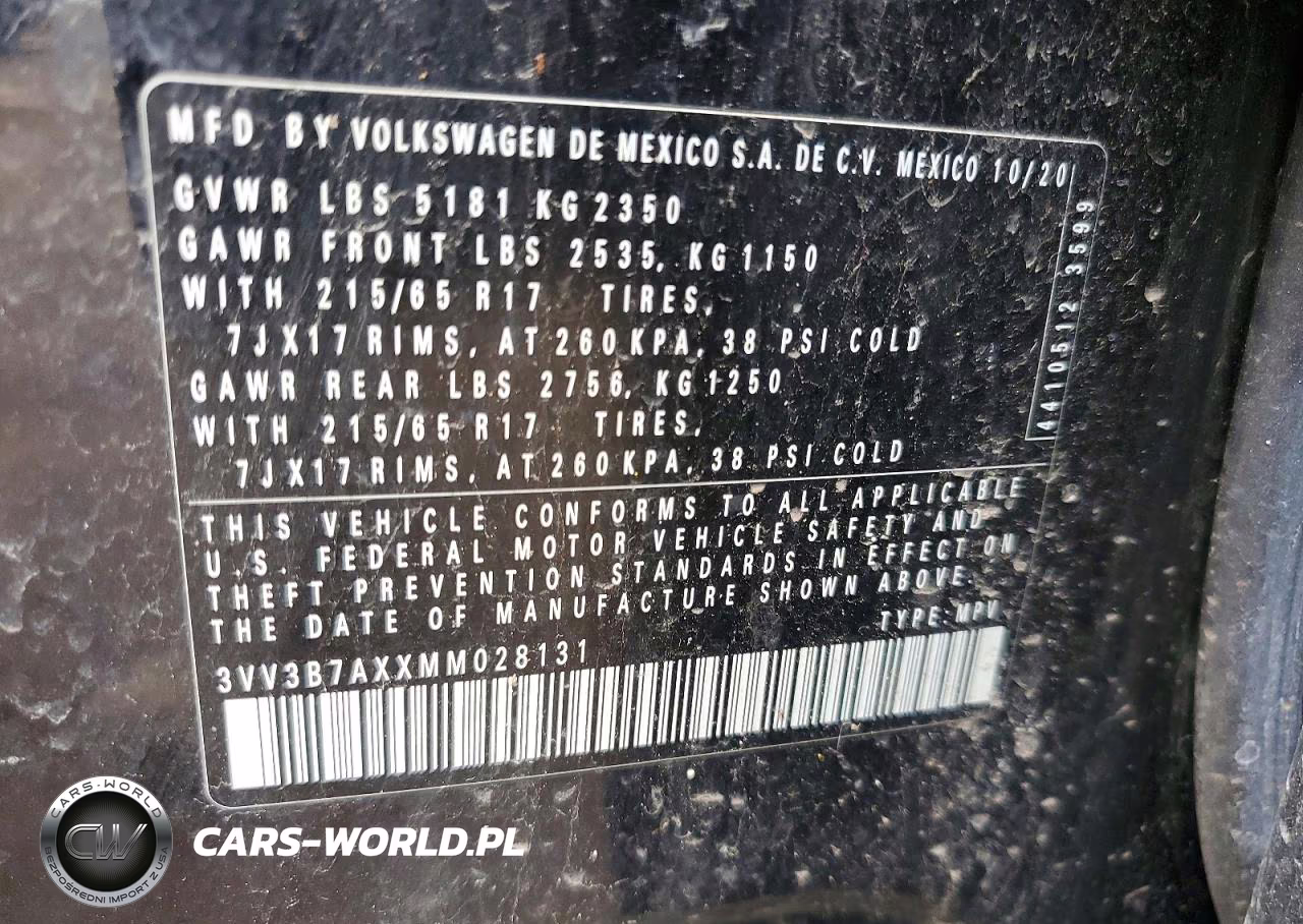 2021 Volkswagen Tiguan Se VIN:3VV3B7AXXMM028131 - 13