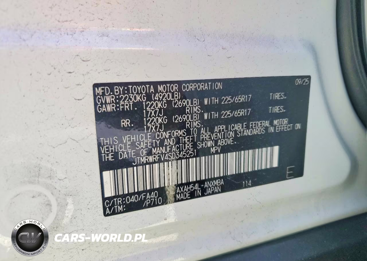 2025 Toyota Rav4 Hybrid Xle VIN:JTMRWRFV4SD345251 - 14