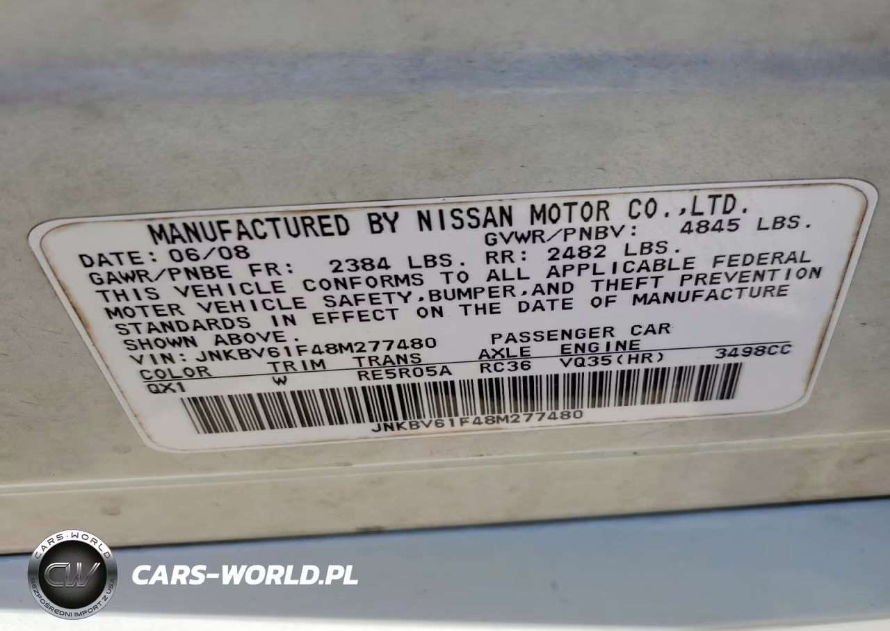 2008 Infiniti G35 X VIN:JNKBV61F48M277480 - 12
