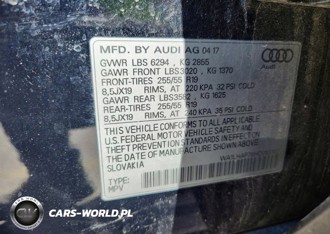 2017 Audi Q7 Premium Plus VIN:WA1LHAF78HD055102 - 13