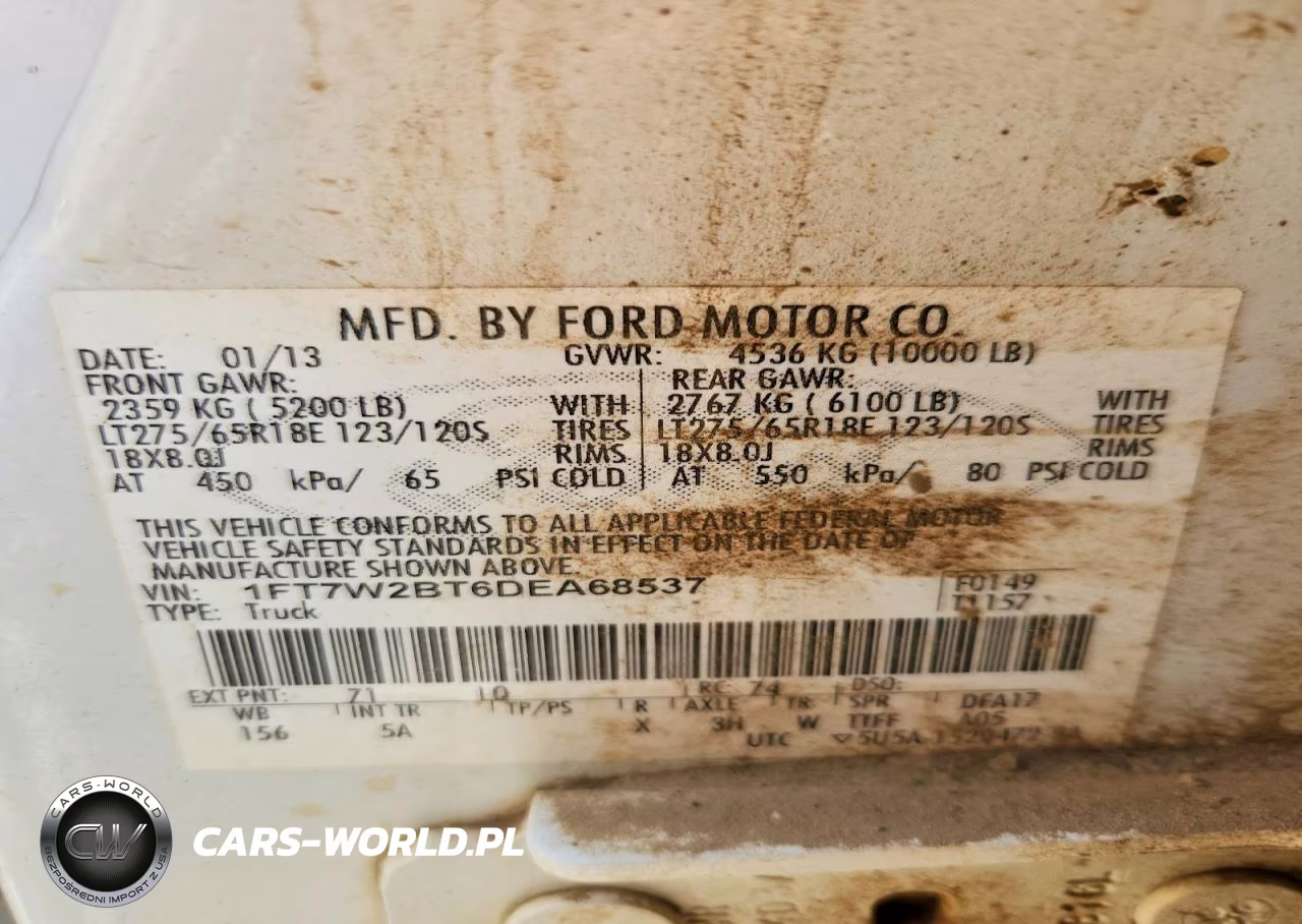 2013 Ford F250 Super Duty VIN:1FT7W2BT6DEA68537 - 12