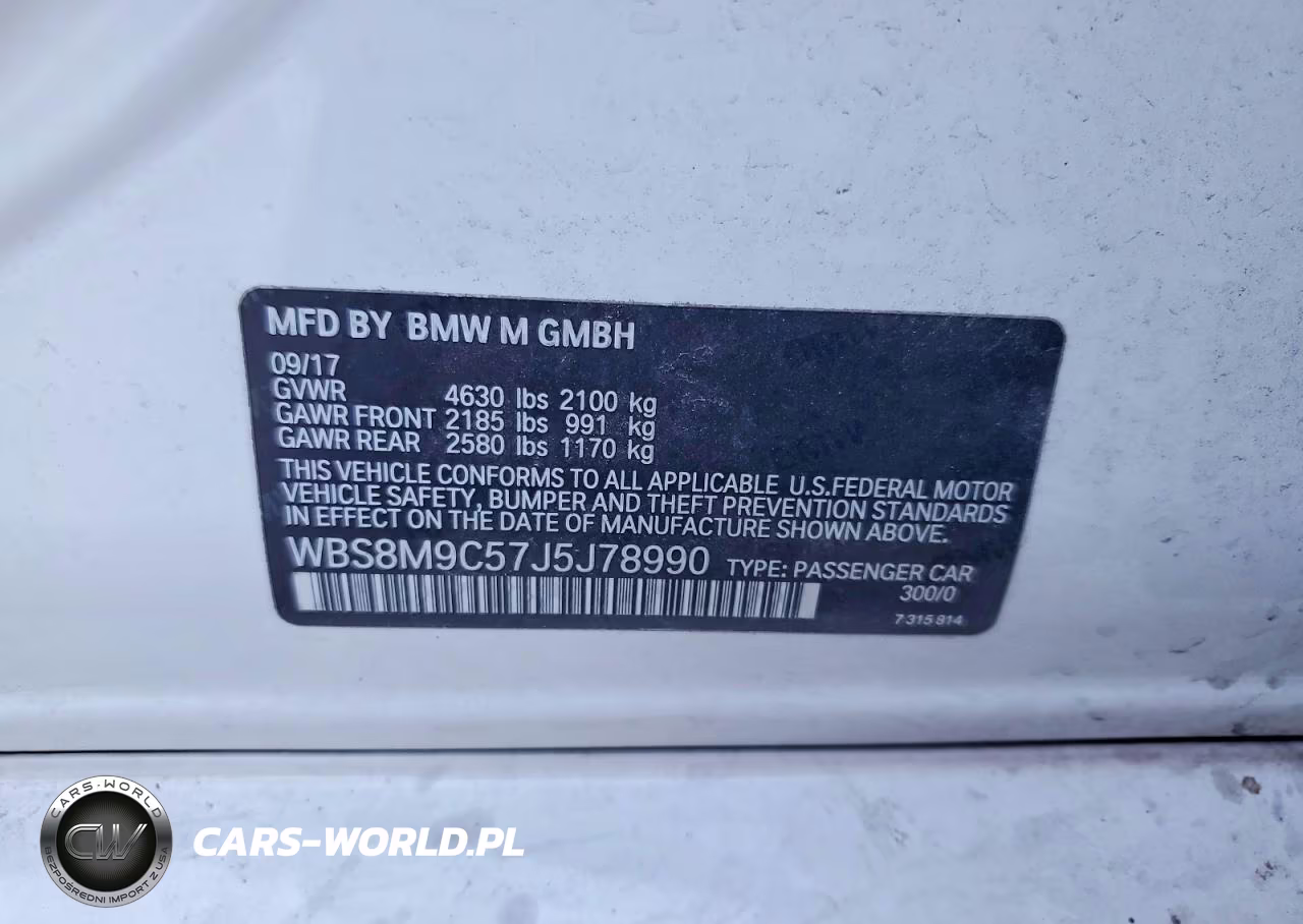 2018 BMW M3 VIN:WBS8M9C57J5J78990 - 12