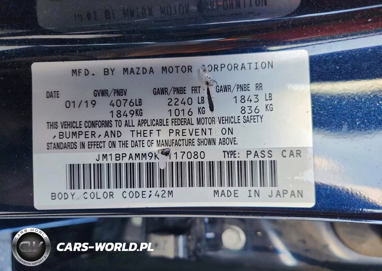 2019 Mazda 3 Preferred VIN:JM1BPAMM9K1117080 - 12