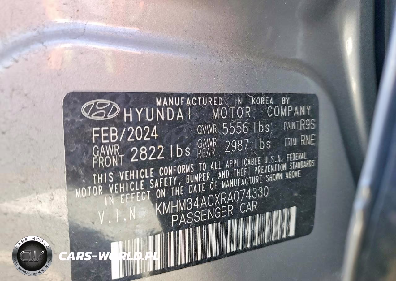 2024 Hyundai Ioniq 6 Sel VIN:KMHM34ACXRA074330 - 12