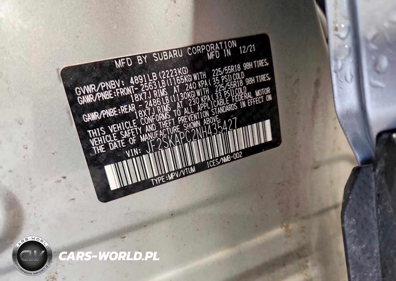 2022 Subaru Forester Limited VIN:JF2SKAPC2NH435427 - 13