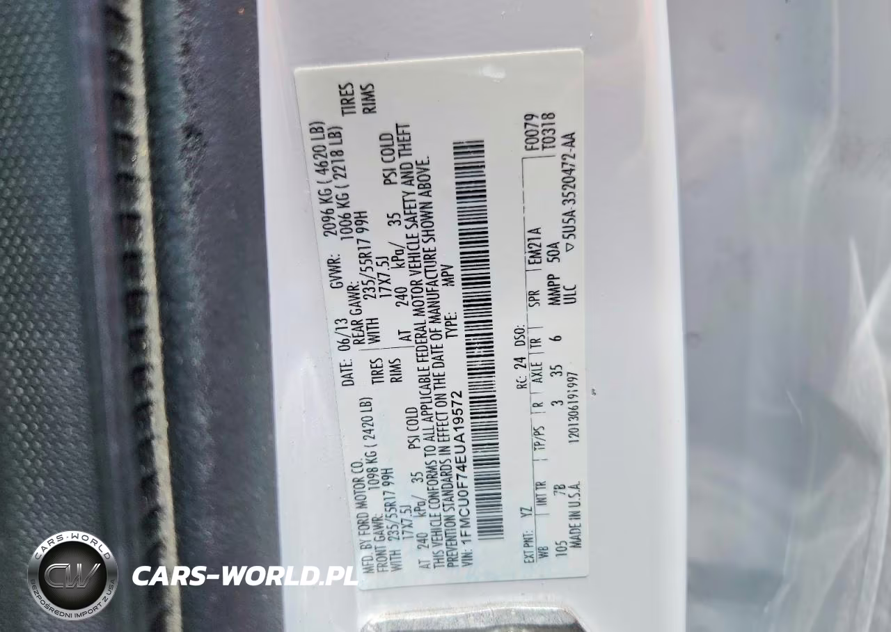 2014 Ford Escape S VIN:1FMCU0F74EUA19572 - 14