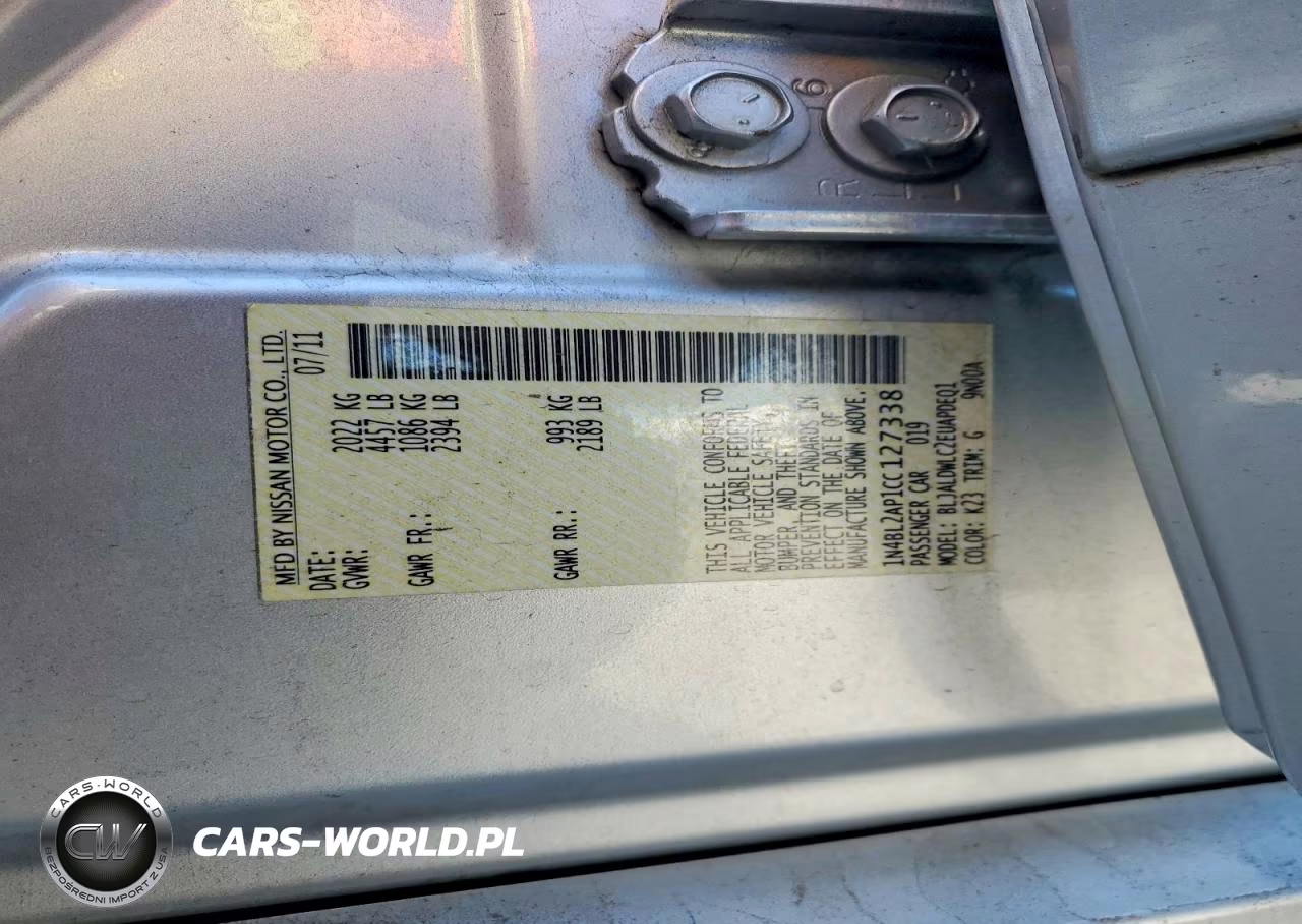 2012 Nissan Altima Sr VIN:1N4BL2AP1CC127338 - 13