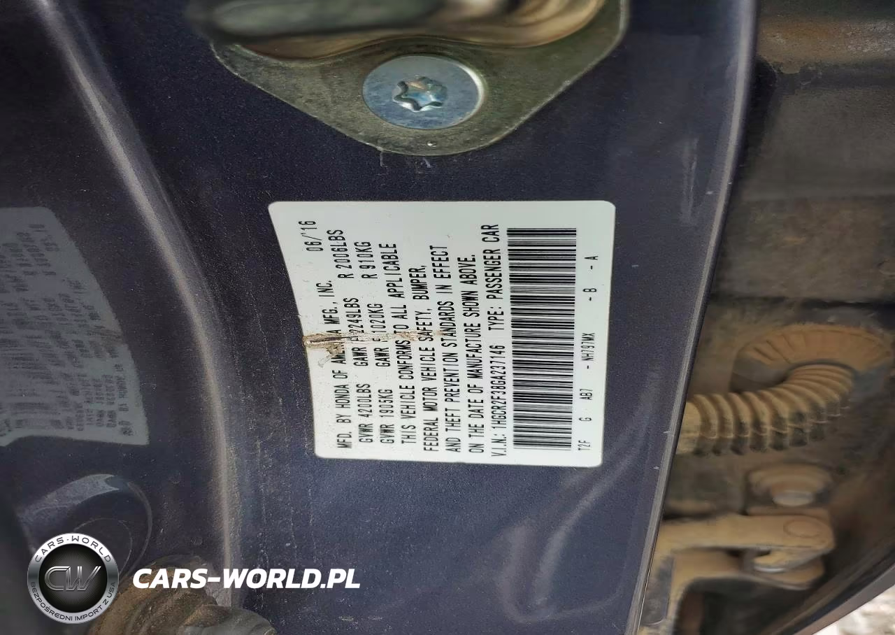 2016 Honda Accord Lx VIN:1HGCR2F38GA237146 - 12