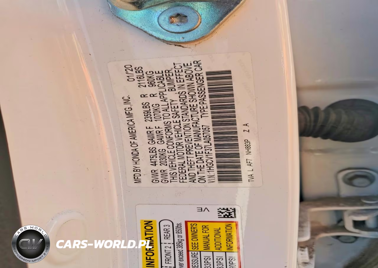 2020 Honda Accord Sport VIN:1HGCV1F37LA057057 - 12