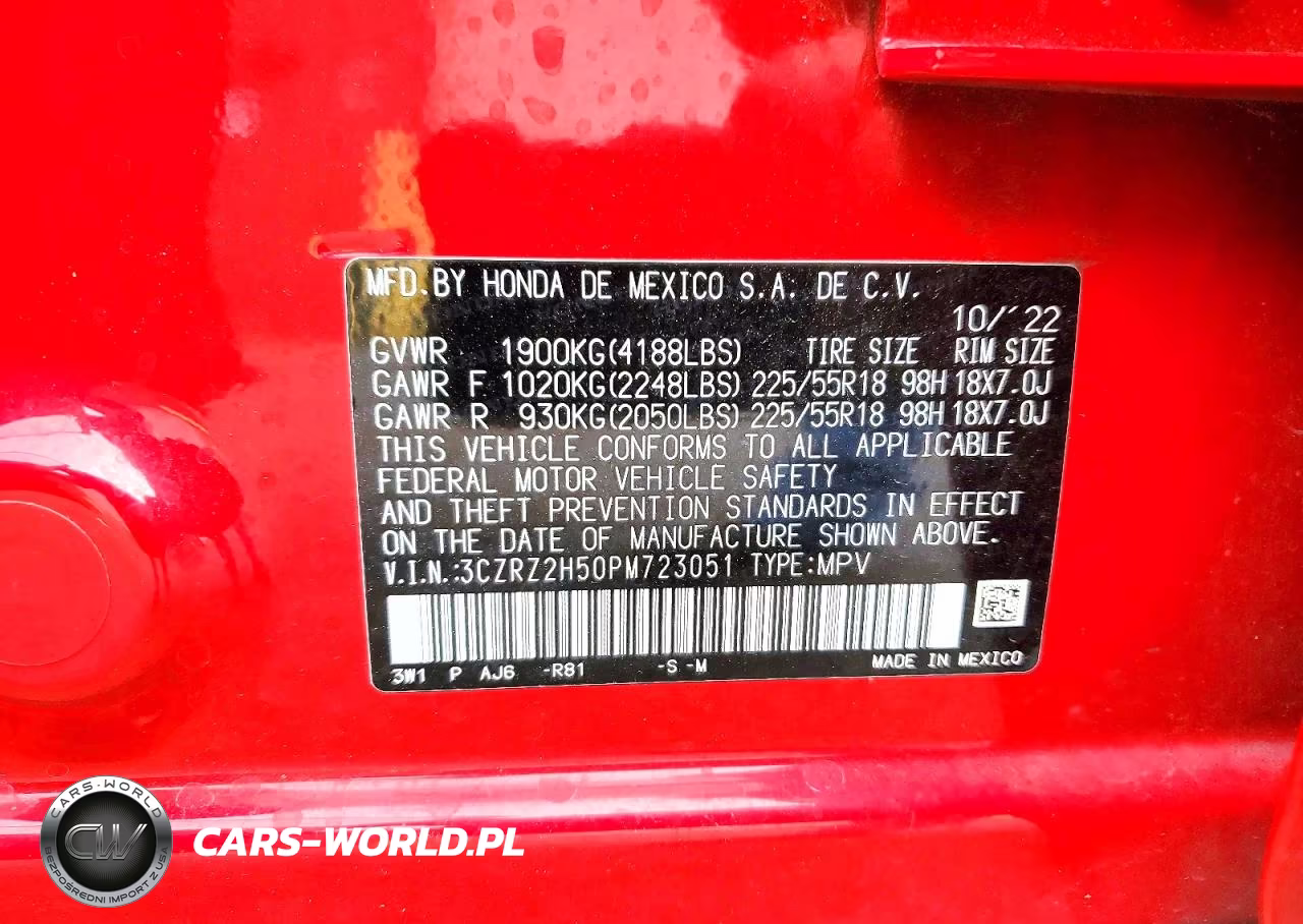 2023 Honda Hr-V Sport VIN:3CZRZ2H50PM723051 - 13