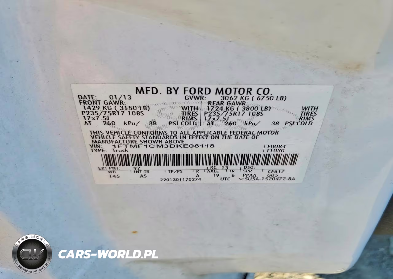 2013 Ford F150 VIN:1FTMF1CM3DKE08118 - 12