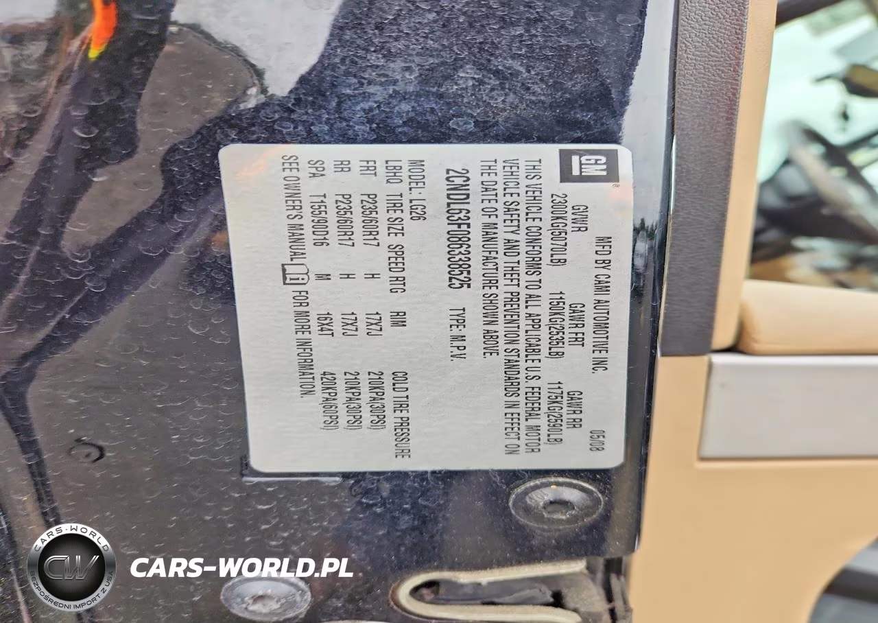 2008 Chevrolet Equinox Lt VIN:2CNDL63F086338525 - 12