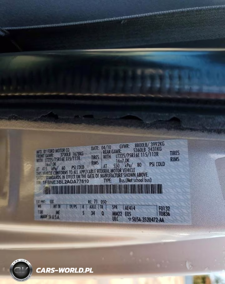 2010 Ford Econoline E350 Super Duty Wagon VIN:1FBNE3BL2ADA77810 - 13