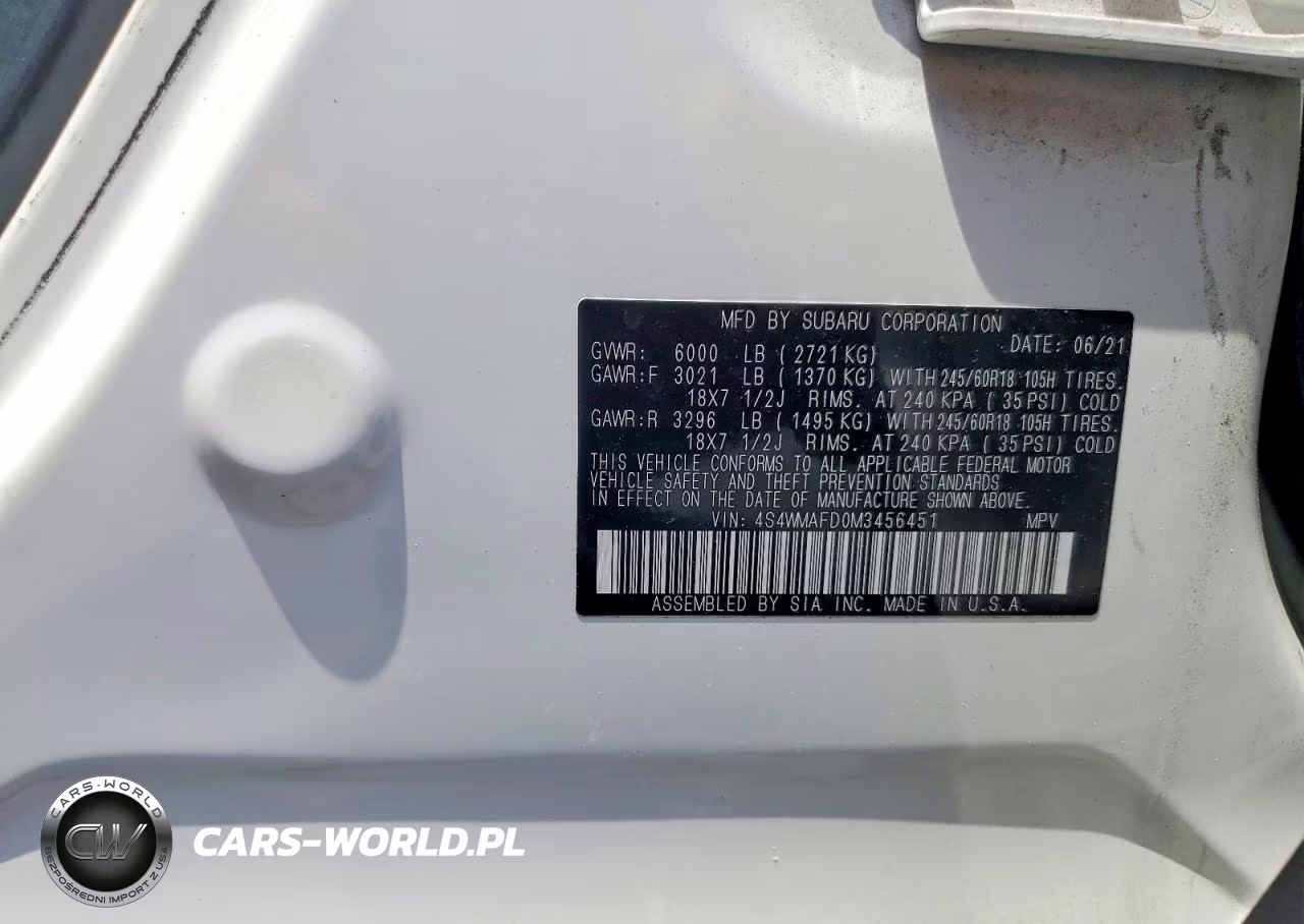 2021 Subaru Ascent Premium VIN:4S4WMAFD0M3456451 - 14