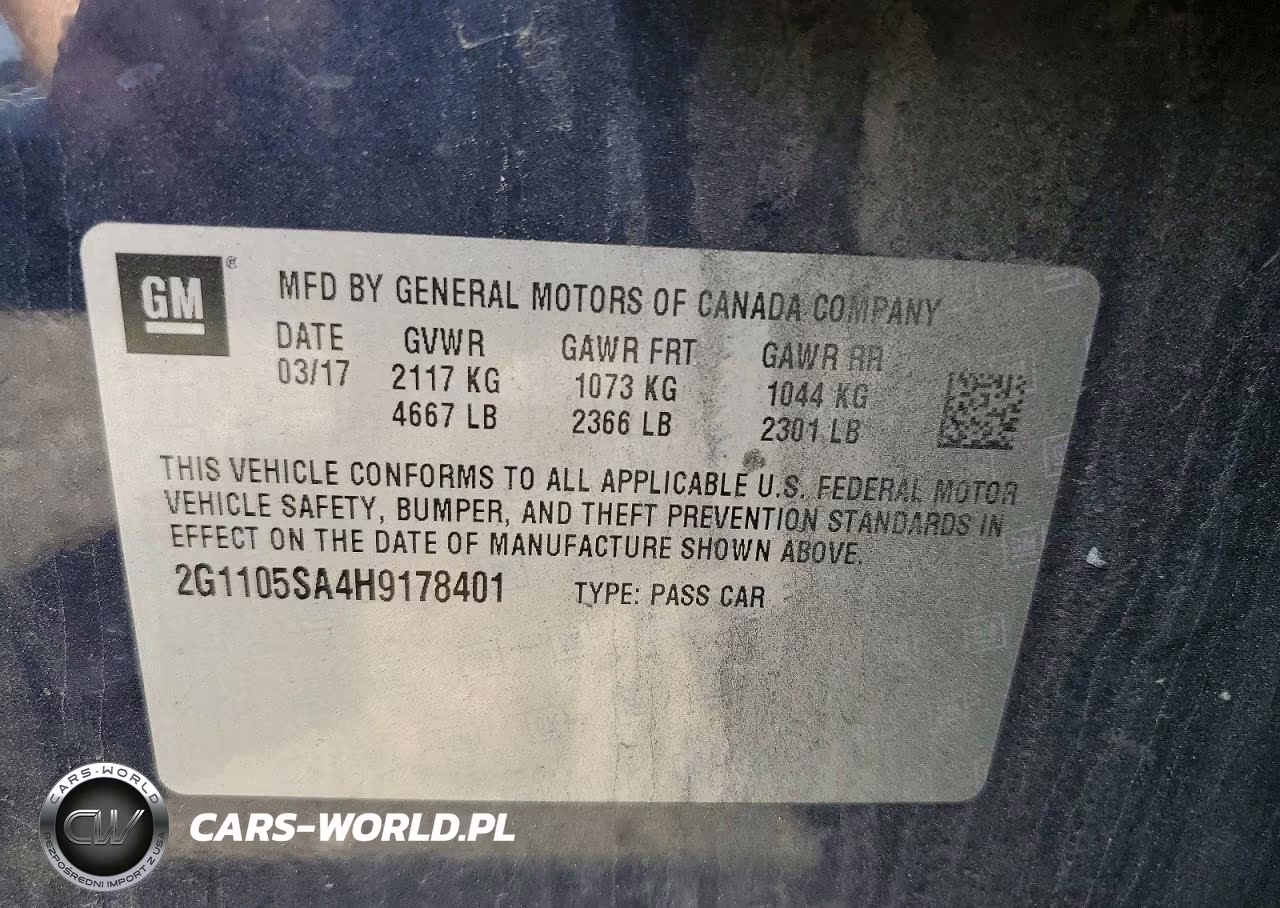 2017 Chevrolet Impala Lt VIN:2G1105SA4H9178401 - 12