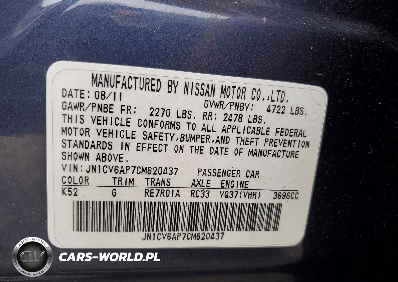 2012 Infiniti G37 Sedan Journey VIN:JN1CV6AP7CM620437 - 12