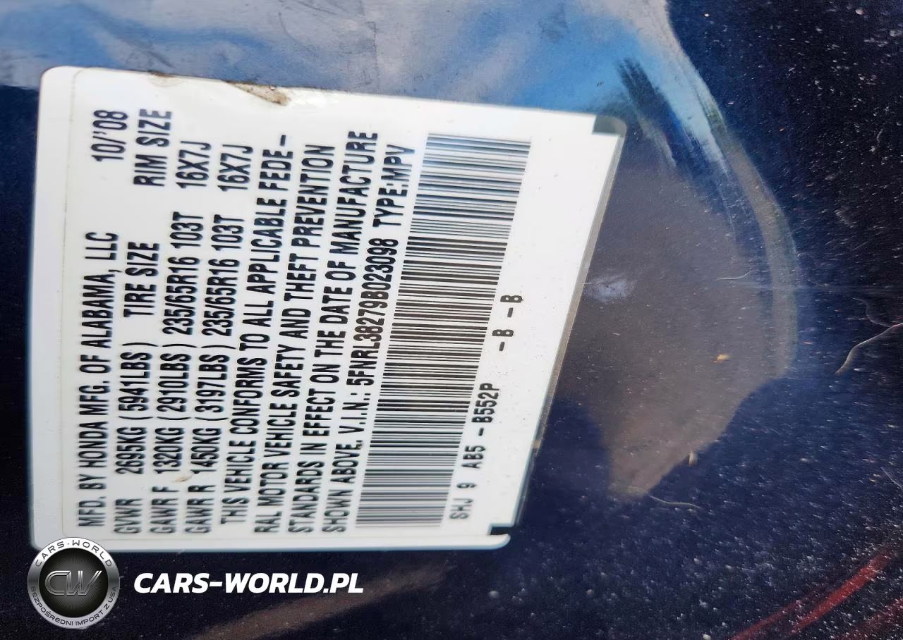 2009 Honda Odyssey Lx VIN:5FNRL38279B023098 - 13