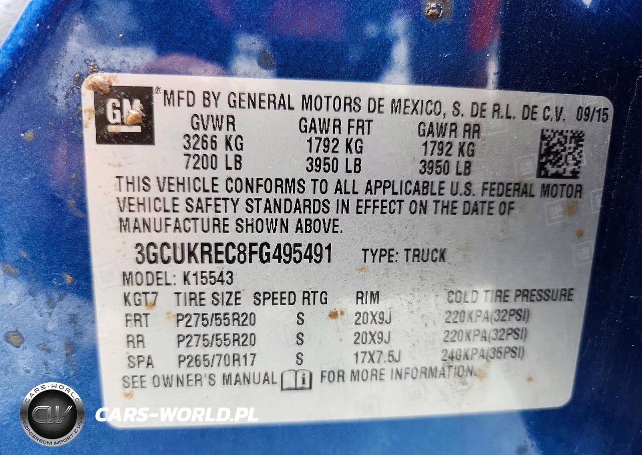 2015 Chevrolet Silverado K1500 Lt VIN:3GCUKREC8FG495491 - 12