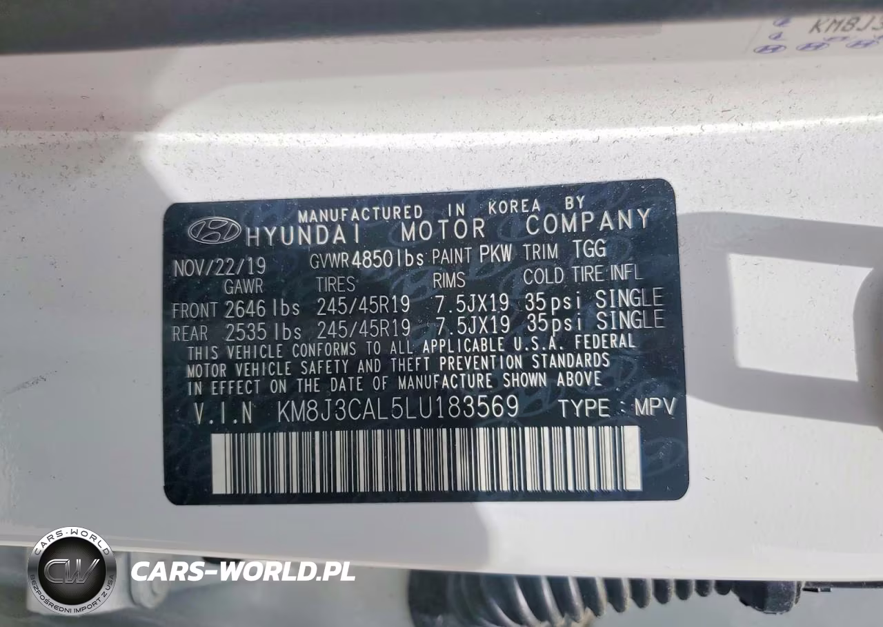 2020 Hyundai Tucson Sport VIN:KM8J3CAL5LU183569 - 13