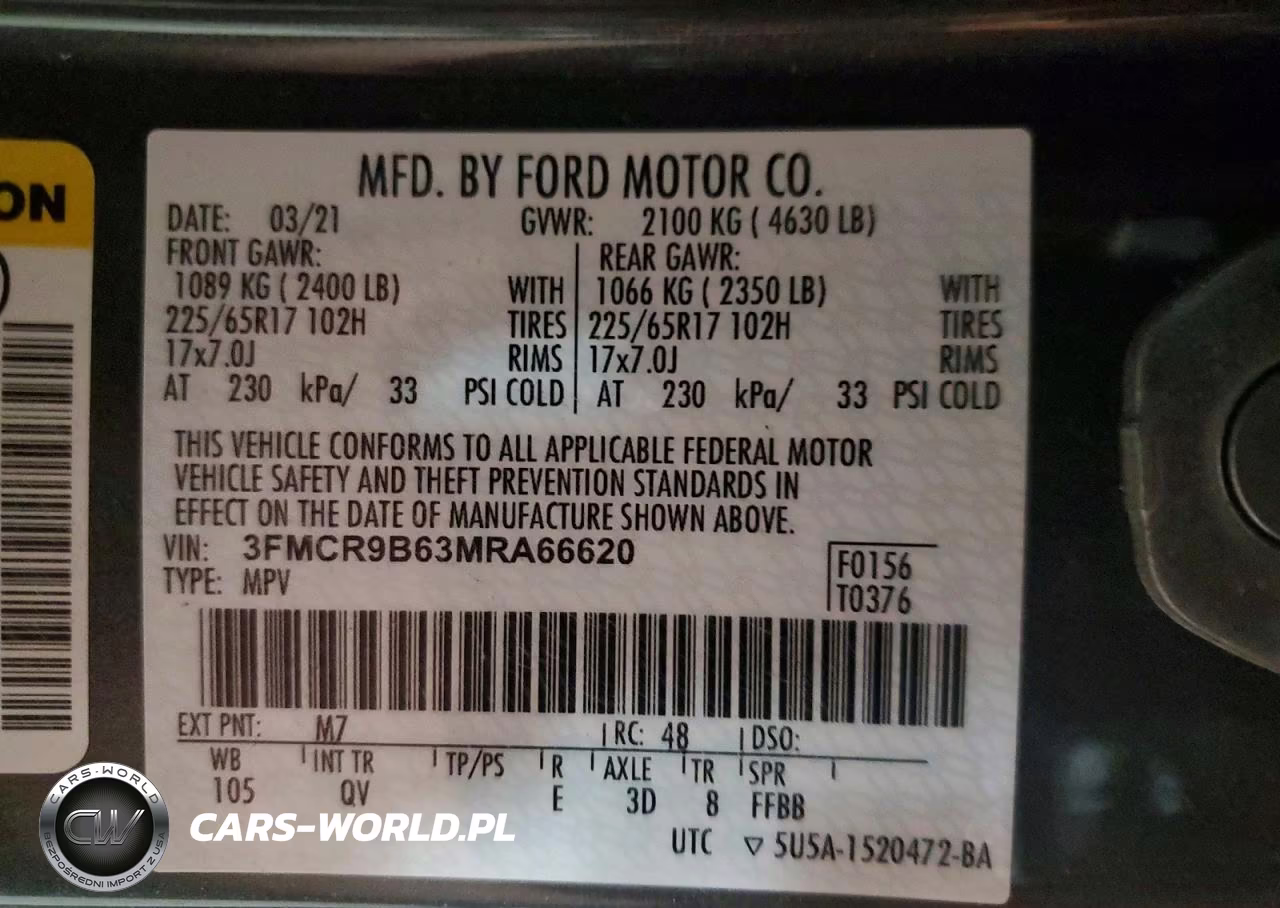 2021 Ford Bronco Sport Big Bend VIN:3FMCR9B63MRA66620 - 13