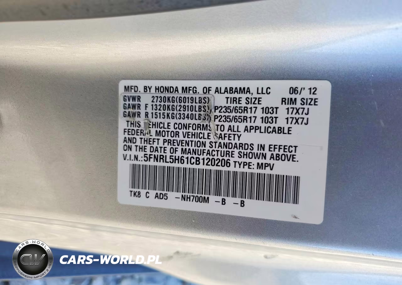 2012 Honda Odyssey Exl VIN:5FNRL5H61CB120206 - 13