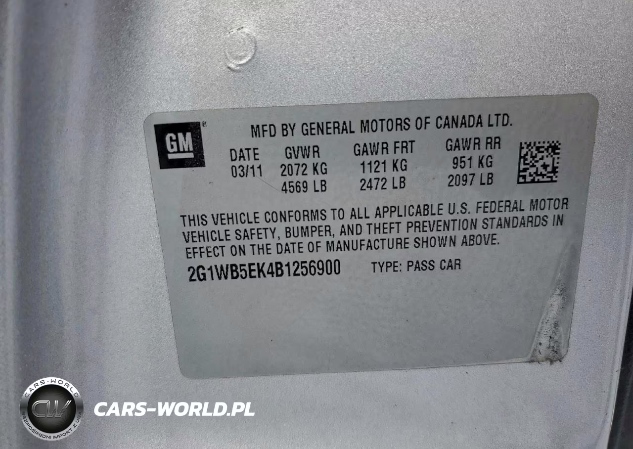 2011 Chevrolet Impala Lt VIN:2G1WB5EK4B1256900 - 12