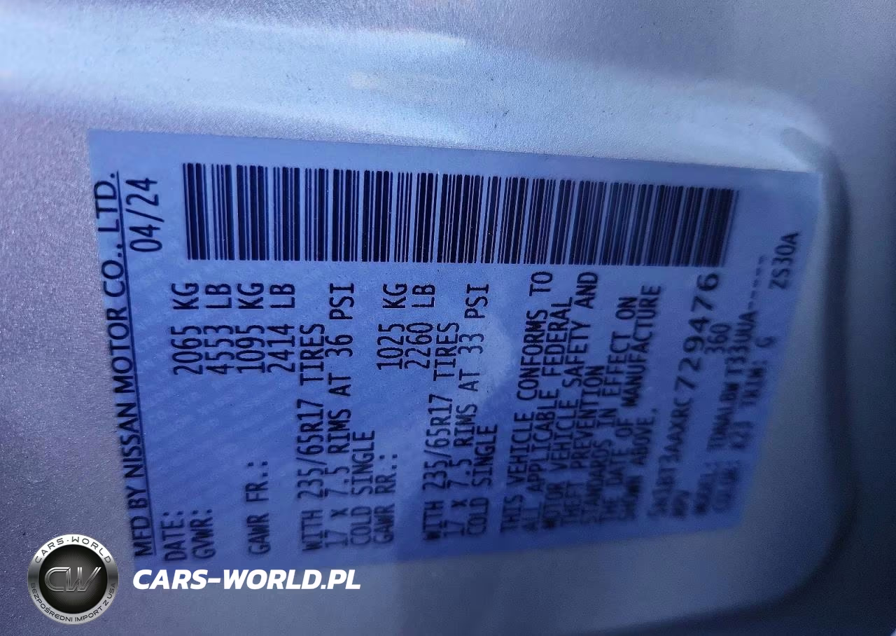 2024 Nissan Rogue S VIN:5N1BT3AAXRC729476 - 12