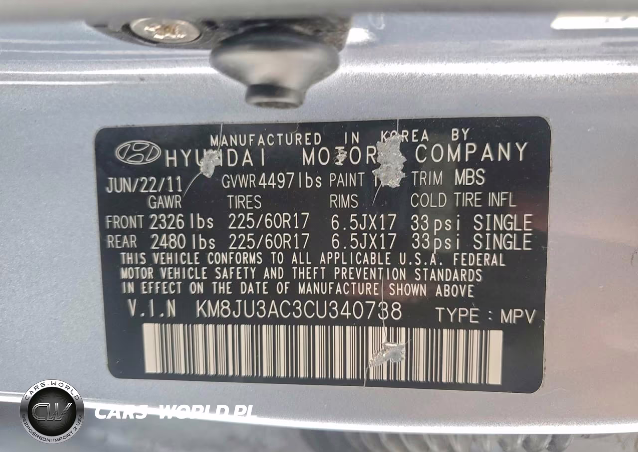 2012 Hyundai Tucson Gls VIN:KM8JU3AC3CU340738 - 12