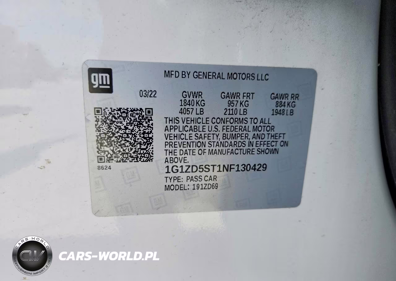 2022 Chevrolet Malibu Lt VIN:1G1ZD5ST1NF130429 - 12