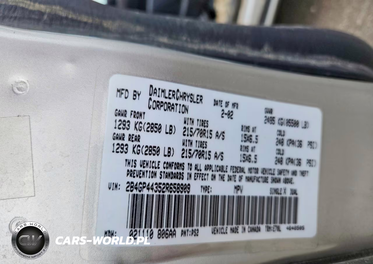 2002 Dodge Grand Caravan Sport VIN:2B4GP44352R658909 - 14
