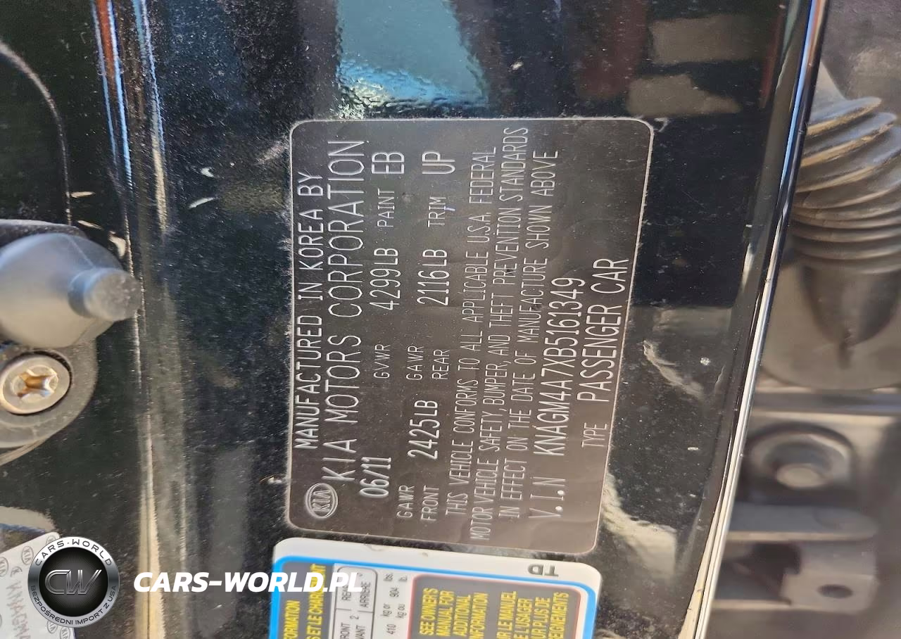 2011 Kia Optima Lx VIN:KNAGM4A7XB5161349 - 13