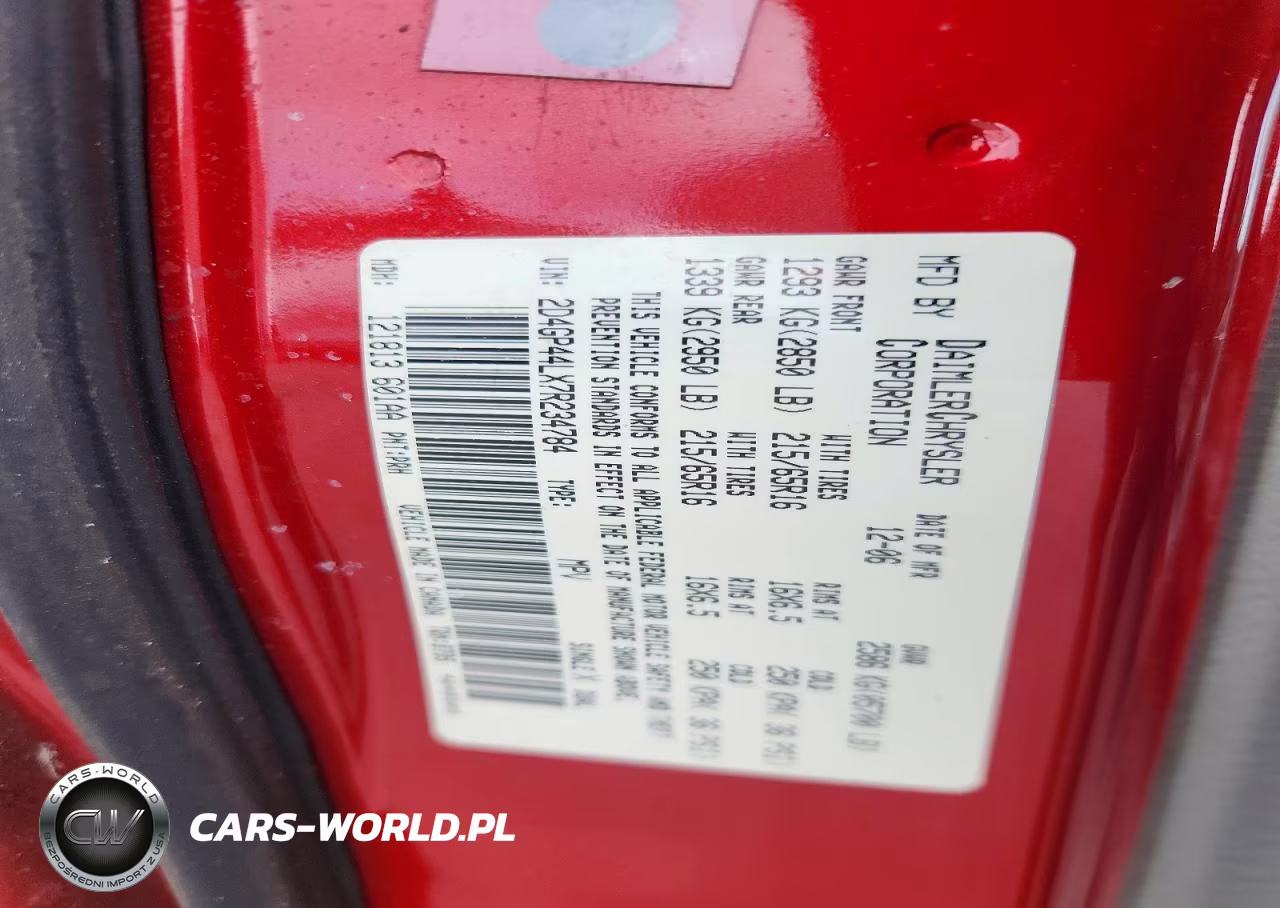 2007 Dodge Grand Caravan Sxt VIN:2D4GP44LX7R234784 - 13
