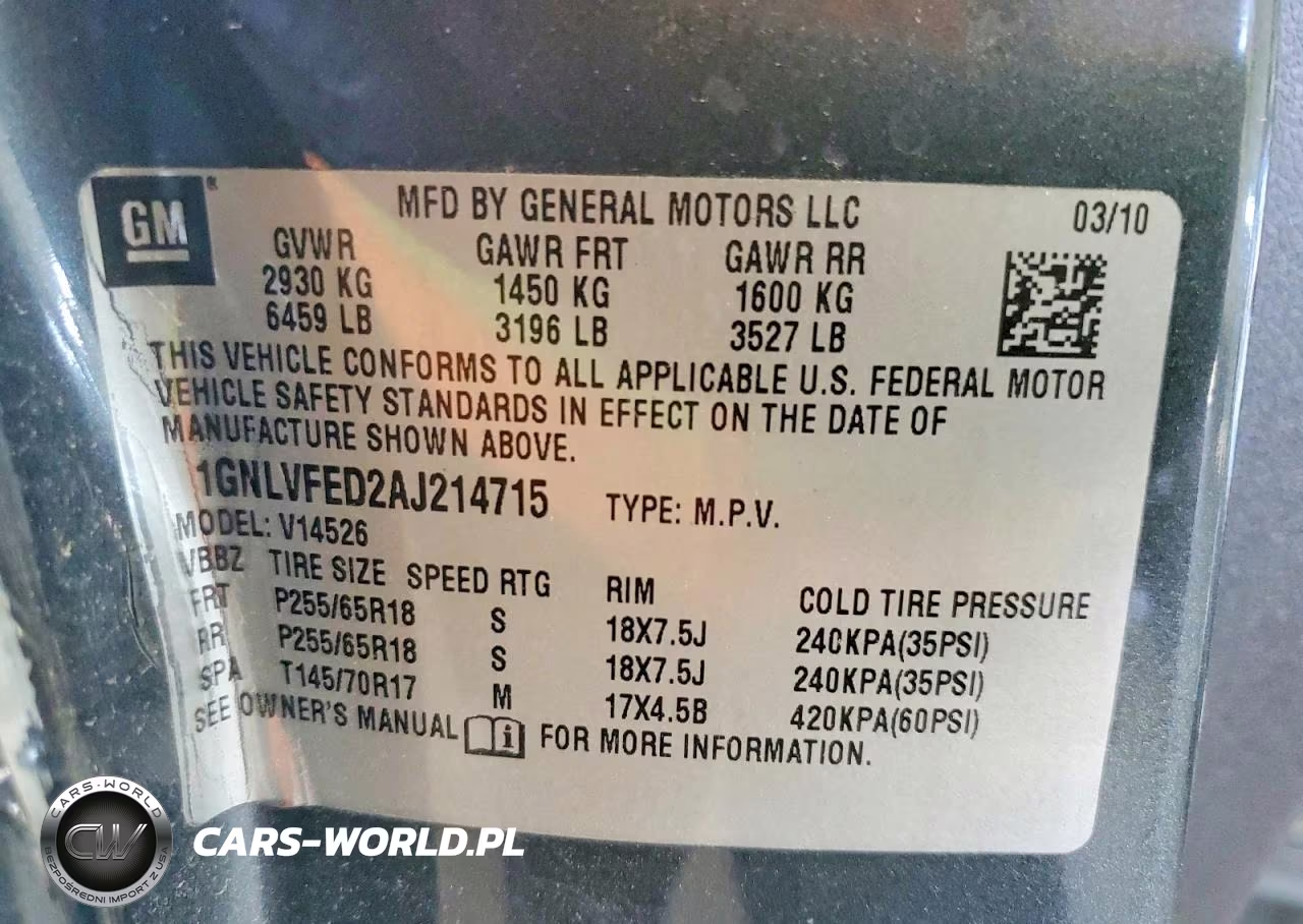 2010 Chevrolet Traverse Lt VIN:1GNLVFED2AJ214715 - 13