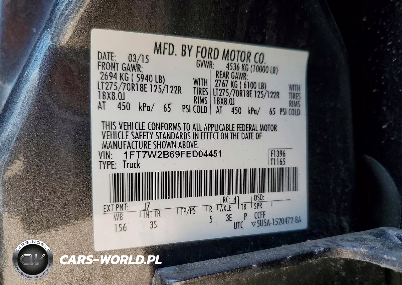 2015 Ford F250 Super Duty VIN:1FT7W2B69FED04451 - 12