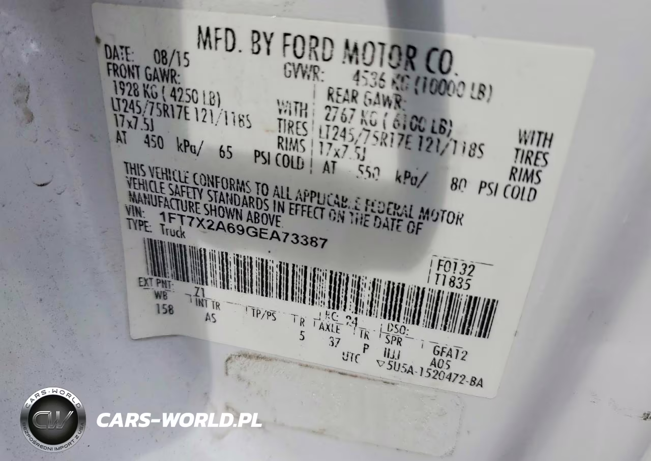 2016 Ford F250 Xl VIN:1FT7X2A69GEA73387 - 12