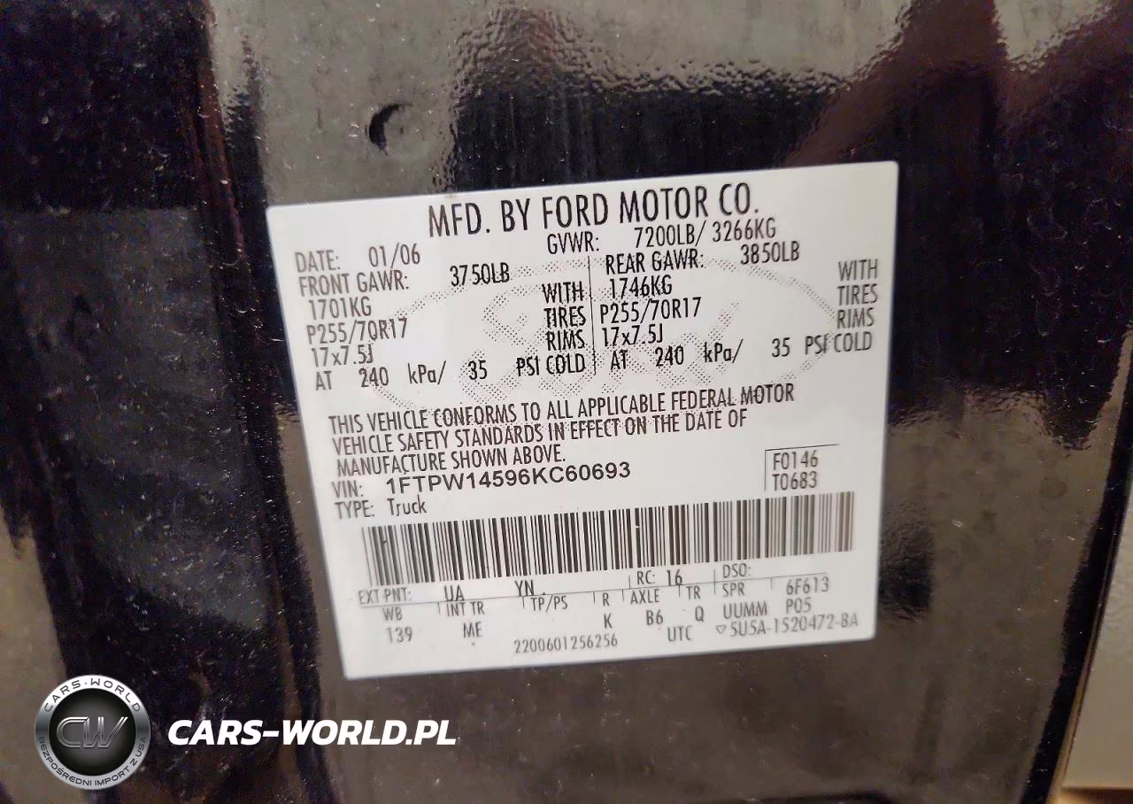 2006 Ford F150 Supercrew VIN:1FTPW14596KC60693 - 13
