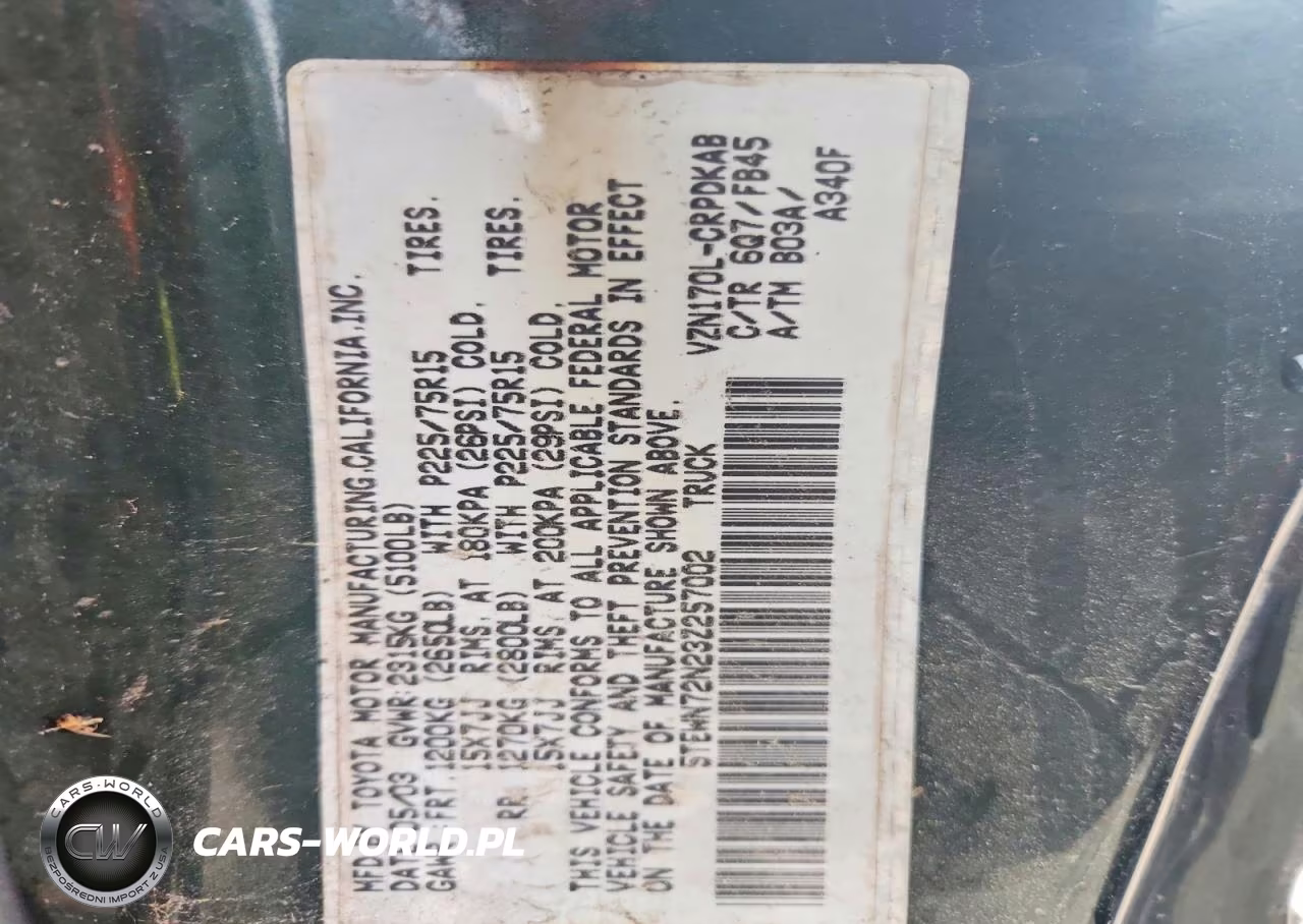 2003 Toyota Tacoma Xtracab VIN:5TEWN72N23Z257002 - 12
