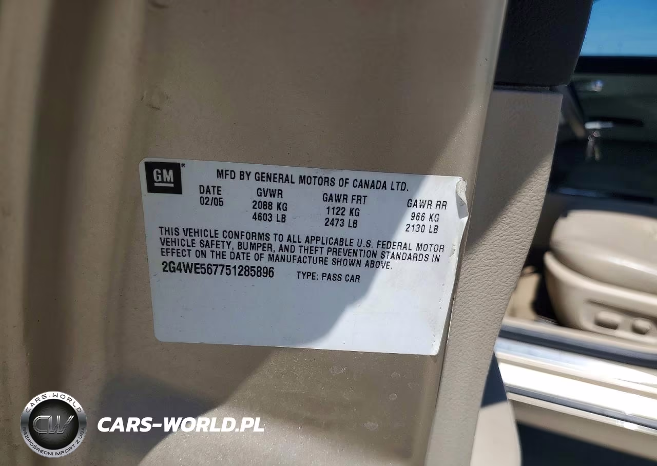 2005 Buick Lacrosse Cxs VIN:2G4WE567751285896 - 12