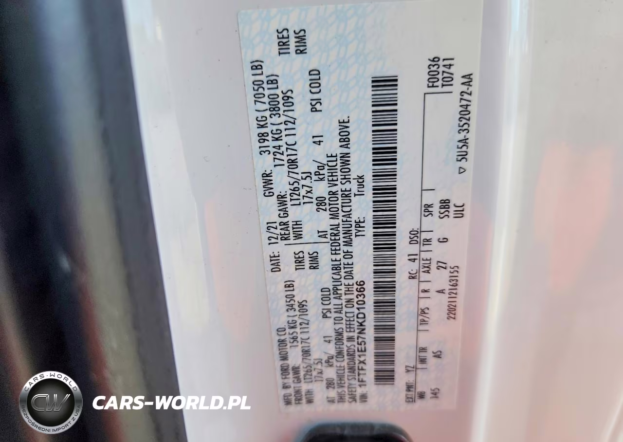 2022 Ford F150 Super Cab VIN:1FTFX1E57NKD10366 - 12