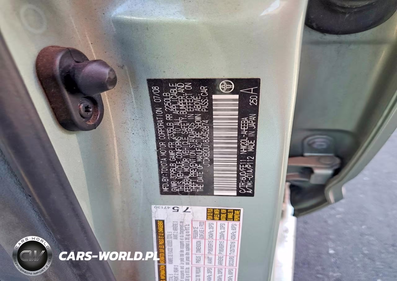 2008 Toyota Prius Base VIN:JTDKB20U183452874 - 12