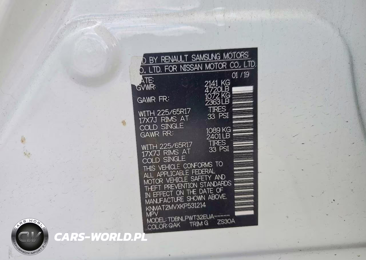 2019 Nissan Rogue S VIN:KNMAT2MVXKP531214 - 14