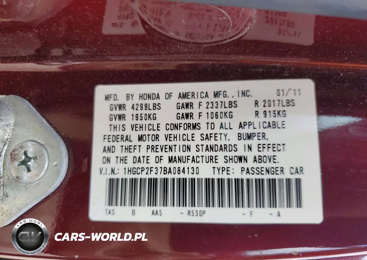 2011 Honda Accord Lx VIN:1HGCP2F37BA084130 - 12