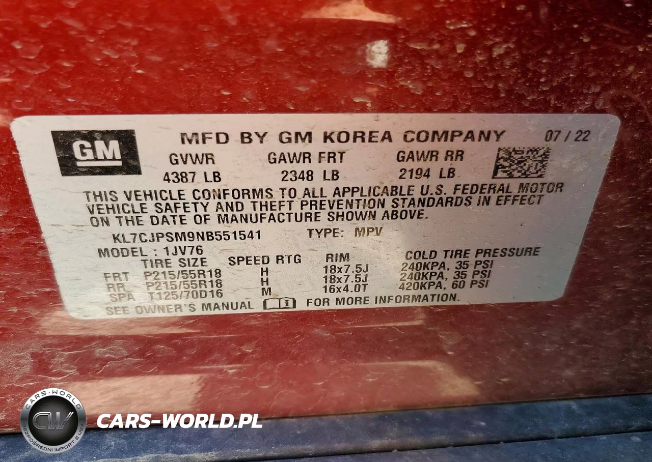 2022 Chevrolet Trax 1Lt VIN:KL7CJPSM9NB551541 - 13