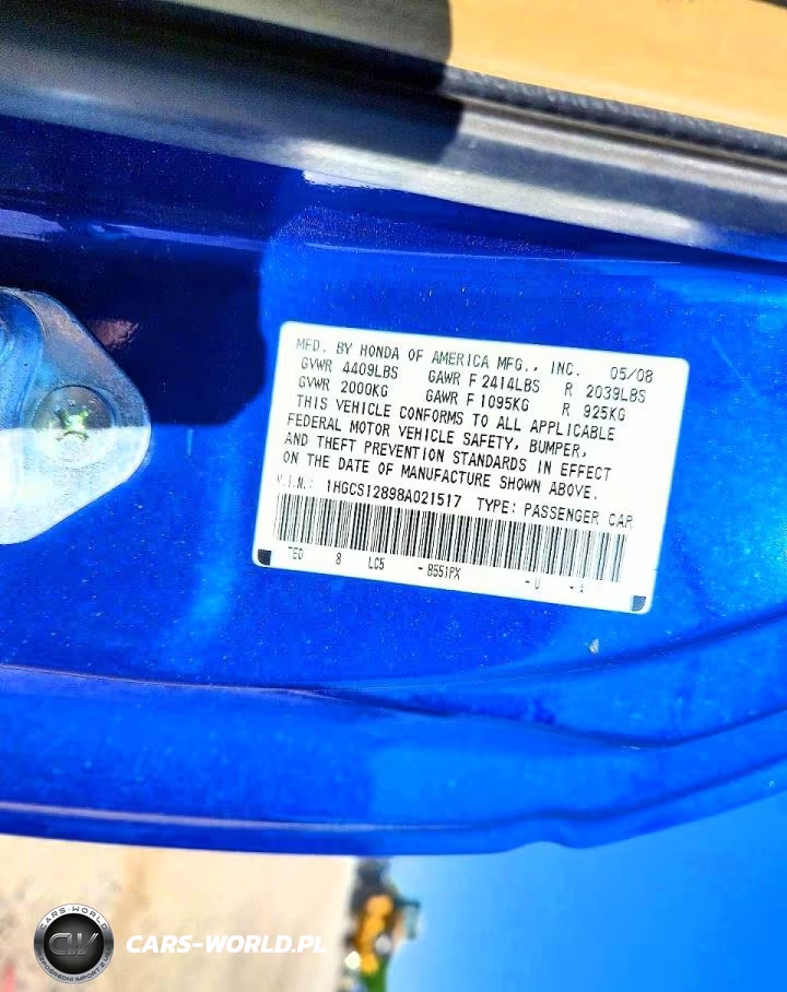 2008 Honda Accord Exl VIN:1HGCS12898A021517 - 12